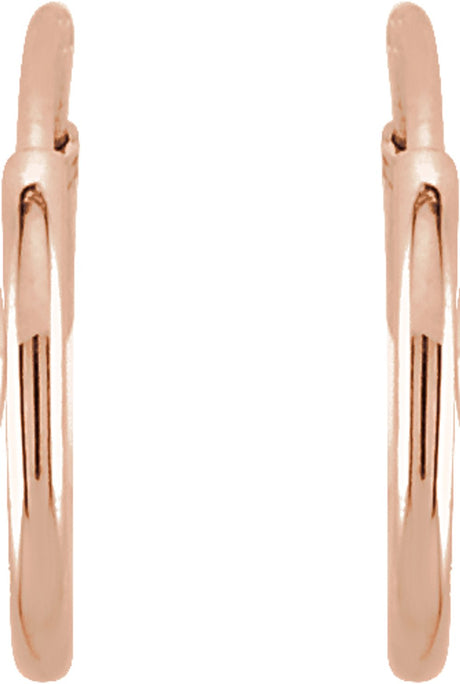 14K Rose Gold Endless Tube 10 mm Hoop Earring