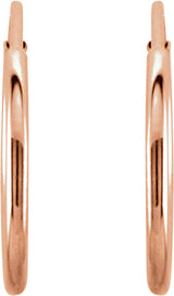 14K Rose Gold Endless Tube 12 mm Hoop Earring