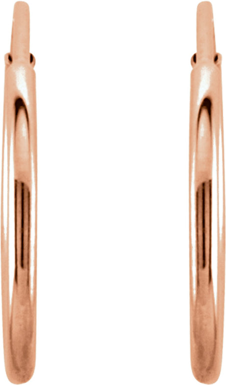 14K Rose Gold Endless Tube 12 mm Hoop Earring