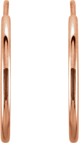 14K Rose Gold Endless Tube 15 mm Hoop Earring