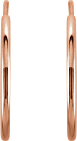 14K Rose Gold Endless Tube 15 mm Hoop Earring