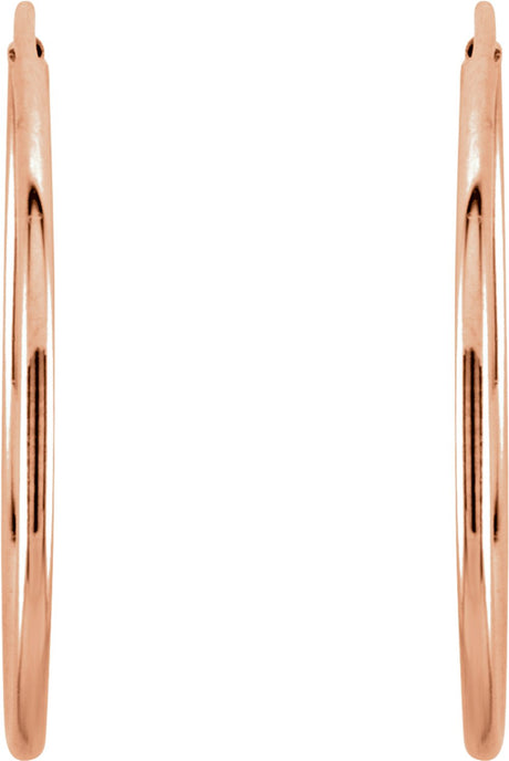 14K Rose Gold Endless Tube 20 mm Hoop Earring