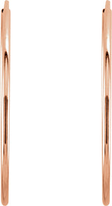 14K Rose Endless Tube 24 mm Hoop Earring