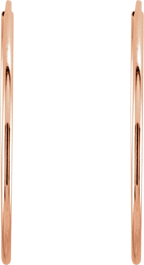 14K Rose Gold Endless Tube 24 mm Hoop Earring