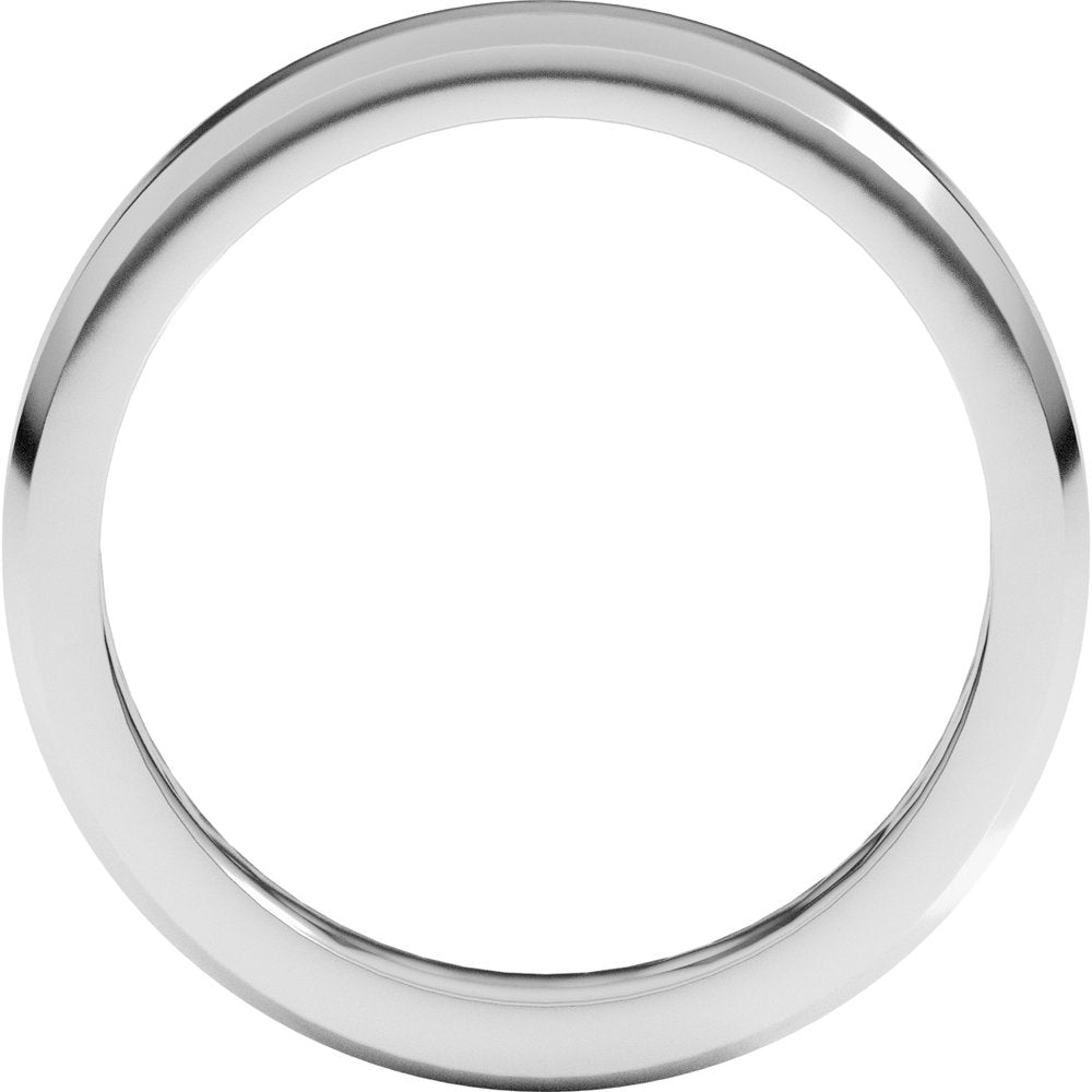 14K White Gold 4 mm Beveled-Edge Flat Band Size 8.5
