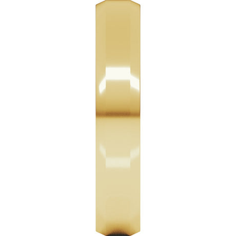 18K Yellow Gold 4 mm Beveled-Edge Flat Band Size 6