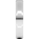 10K White Gold 4 mm Beveled-Edge Flat Band Size 7.5