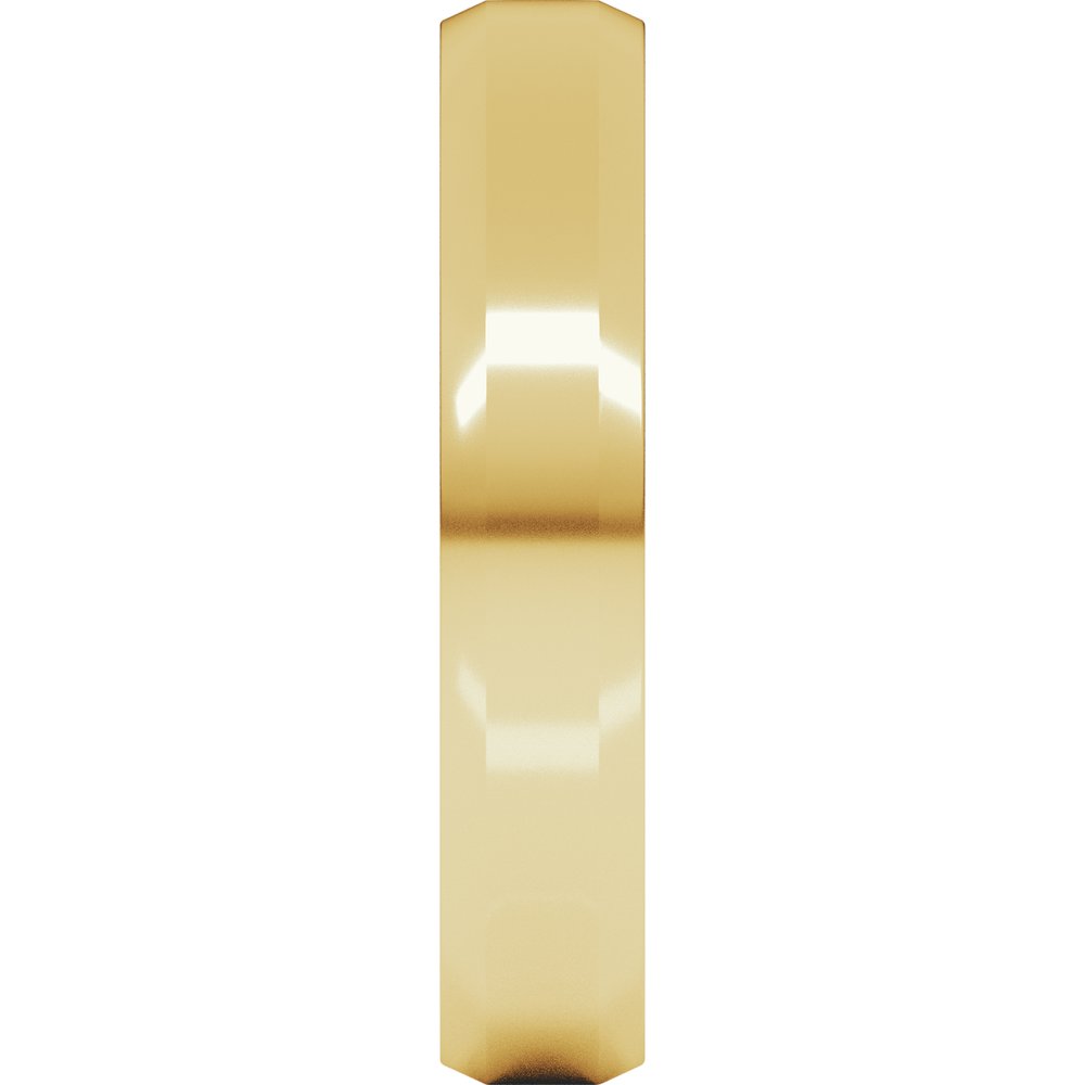 14K Yellow Gold 4 mm Beveled-Edge Flat Band Size 8