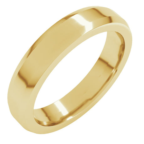 18K Yellow Gold 4 mm Beveled-Edge Flat Band Size 6