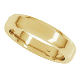 14K Yellow Gold 4 mm Beveled-Edge Flat Band Size 8