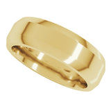 14K Yellow Gold 6 mm Beveled-Edge Flat Band Size 9