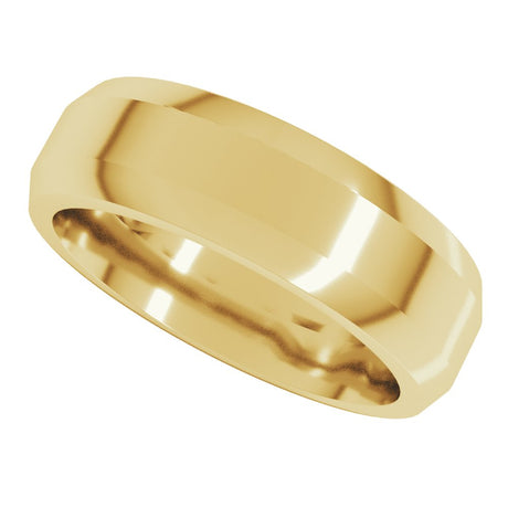 18K Yellow 6 mm Beveled-Edge Flat Band Size 11.5