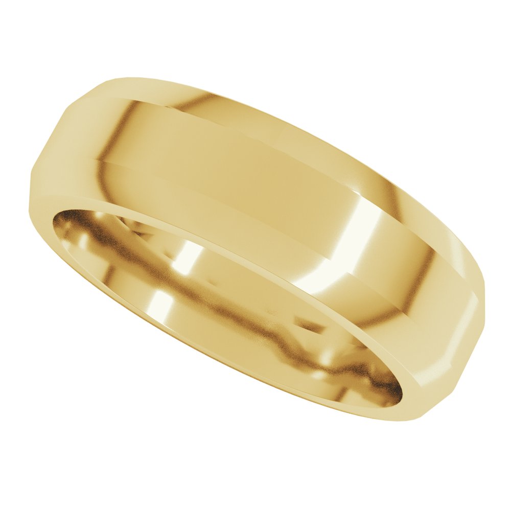 10K Yellow Gold 6 mm Beveled-Edge Flat Band Size 10