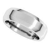 14K White 6 mm Beveled-Edge Flat Band