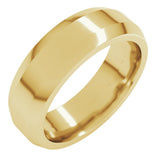 10K Yellow Gold 6 mm Beveled-Edge Flat Band Size 10