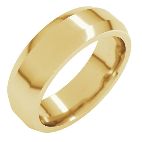 10K Yellow Gold 6 mm Beveled-Edge Flat Band Size 10