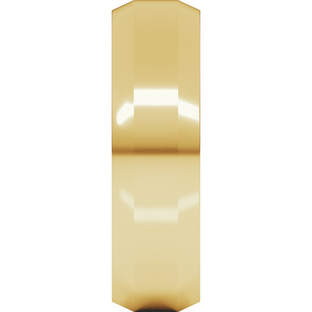 10K Yellow Gold 6 mm Beveled-Edge Flat Band Size 10