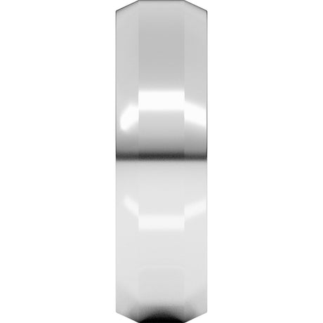10K White Gold 6 mm Beveled-Edge Flat Band Size 8