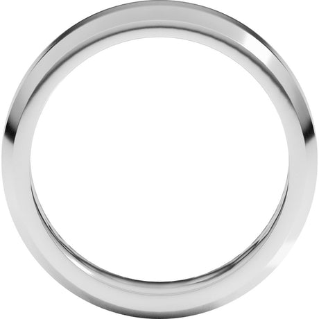 10K White Gold 6 mm Beveled-Edge Flat Band Size 10