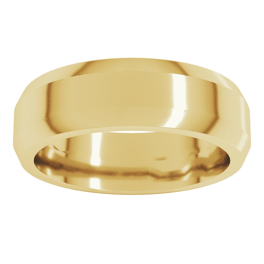 10K Yellow Gold 6 mm Beveled-Edge Flat Band Size 10