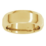 10K Yellow Gold 6 mm Beveled-Edge Flat Band Size 10