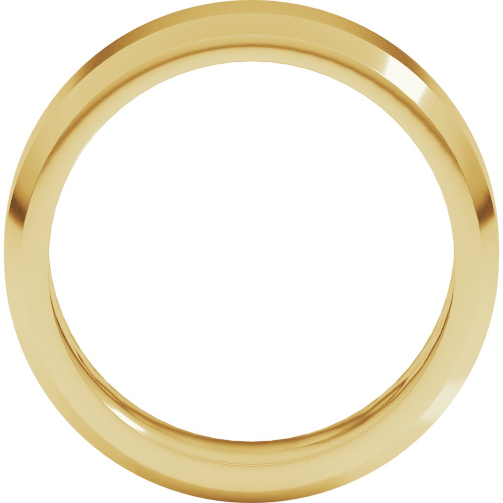 14K Yellow Gold 7 mm Beveled-Edge Flat Band Size 8