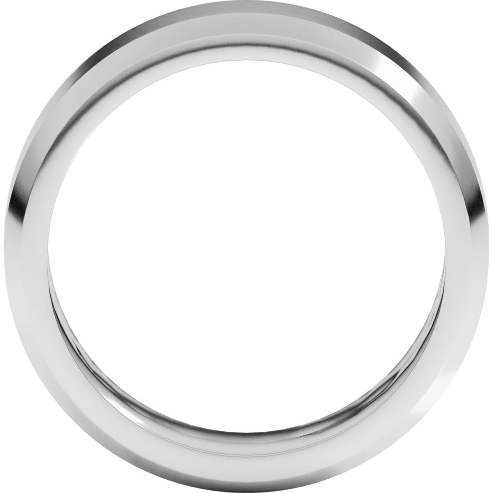 Sterling Silver 7 mm Beveled-Edge Flat Band Size 12.5
