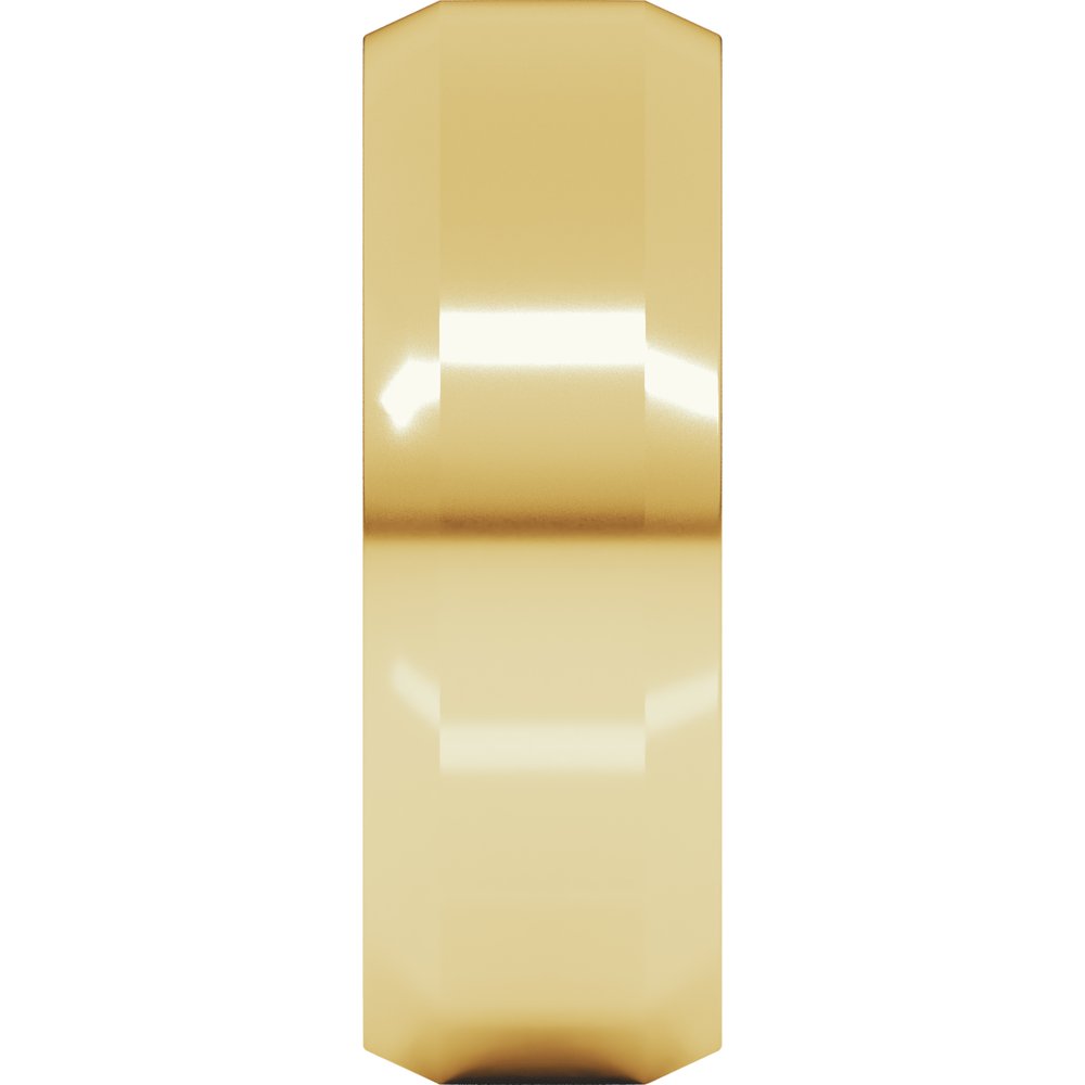 14K Yellow Gold 7 mm Beveled-Edge Flat Band Size 8