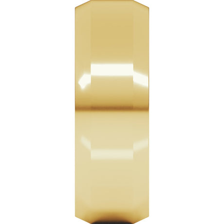 14K Yellow Gold 7 mm Beveled-Edge Flat Band Size 9