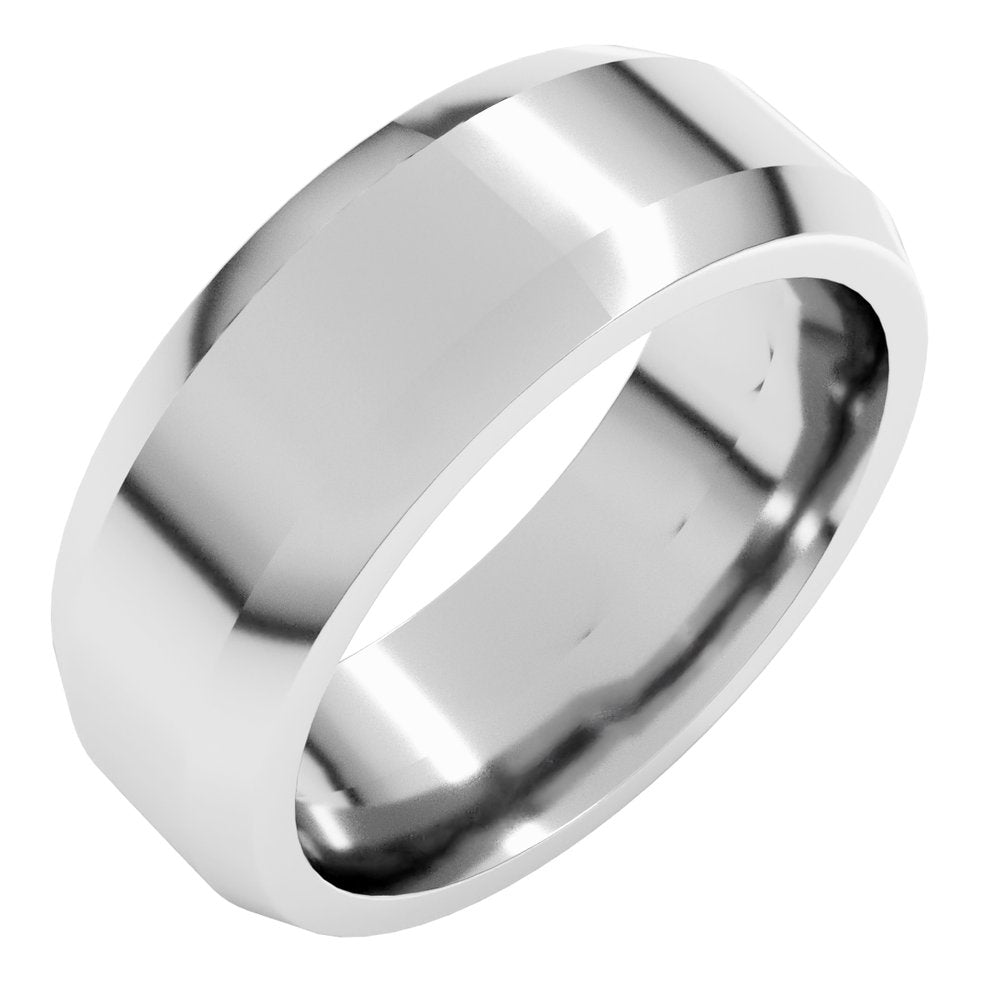 Continuum Sterling Silver 7 mm Beveled-Edge Flat Band Size 9.5