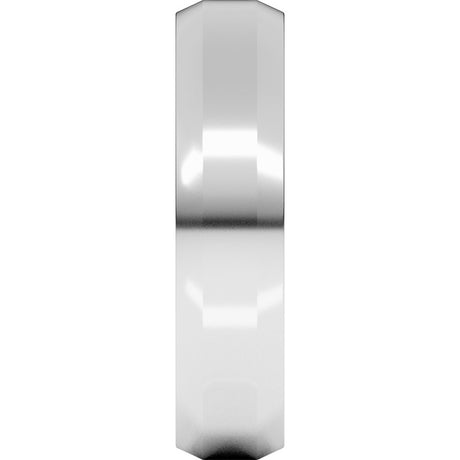 14K White Gold 5 mm Beveled-Edge Flat Band Size 8.5
