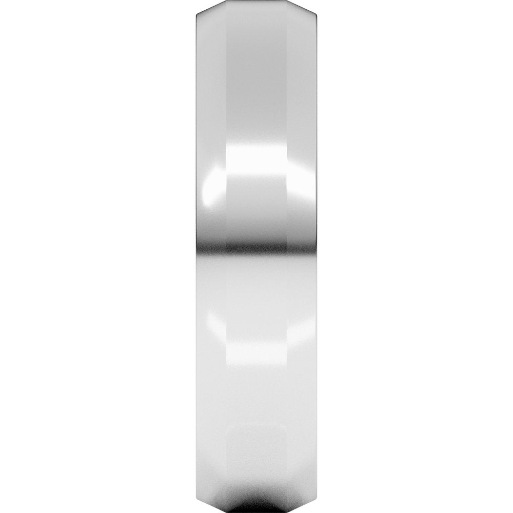 10K White Gold 5 mm Beveled-Edge Flat Band Size 9.5
