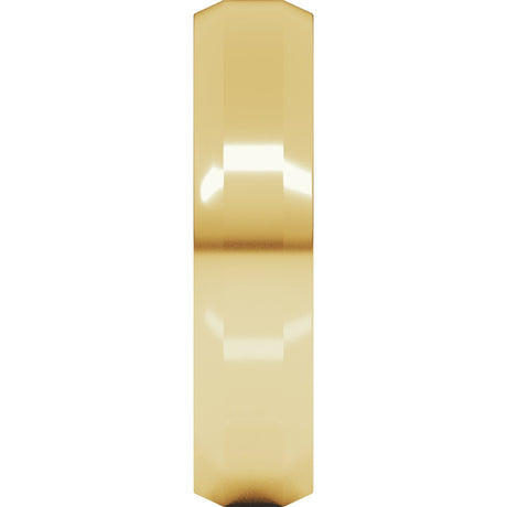 14K Yellow Gold 5 mm Beveled-Edge Flat Band Size 7.5