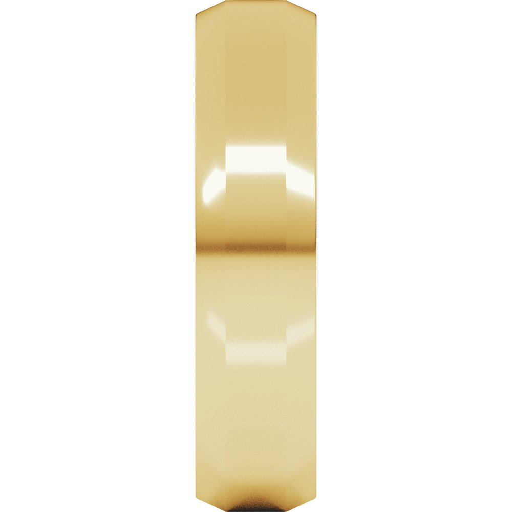 14K Yellow Gold 5 mm Beveled-Edge Flat Band Size 8.5
