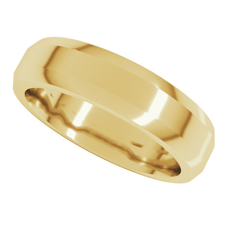14K Yellow Gold 5 mm Beveled-Edge Flat Band