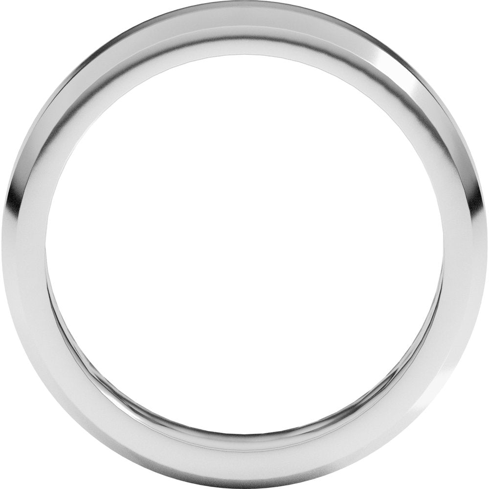 10K White Gold 5 mm Beveled-Edge Flat Band Size 9.5