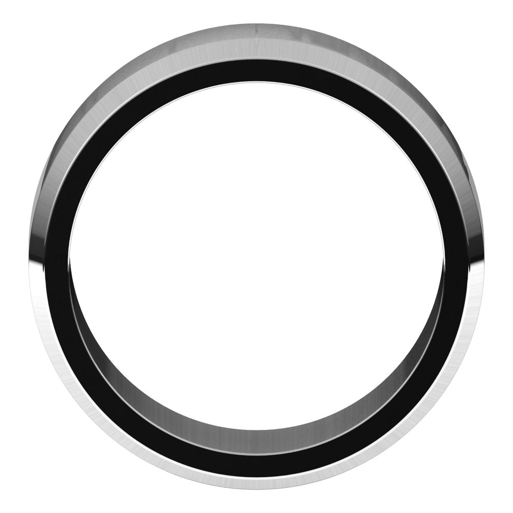 14K White Gold 8 mm Beveled-Edge Flat Band Size 10.5