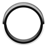 10K White 8 mm Beveled-Edge Flat Band Size 10.5