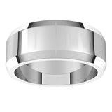 10K White 8 mm Beveled-Edge Flat Band Size 10.5