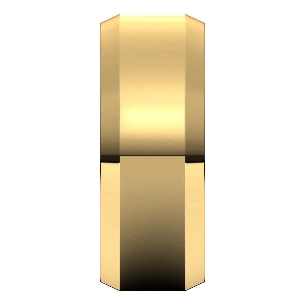 14K Yellow Gold 8 mm Beveled-Edge Flat Band Size 7.5