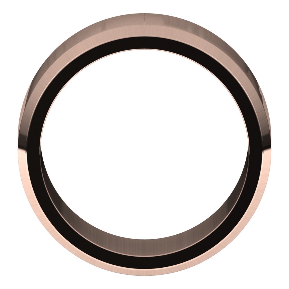 14K Rose Gold 10 mm Beveled-Edge Flat Band Size 11