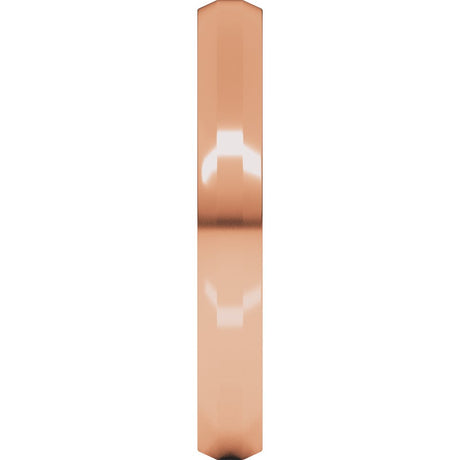 14K Rose 3 mm Beveled-Edge Flat Band Size 5.5