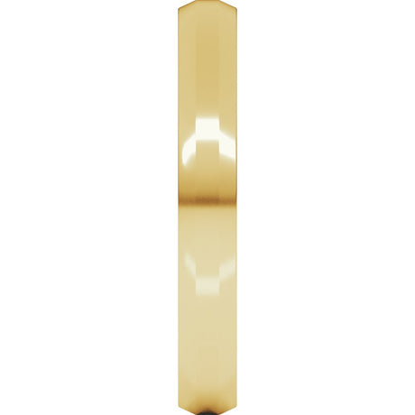 18K Yellow Gold 3 mm Beveled-Edge Flat Band Size 6