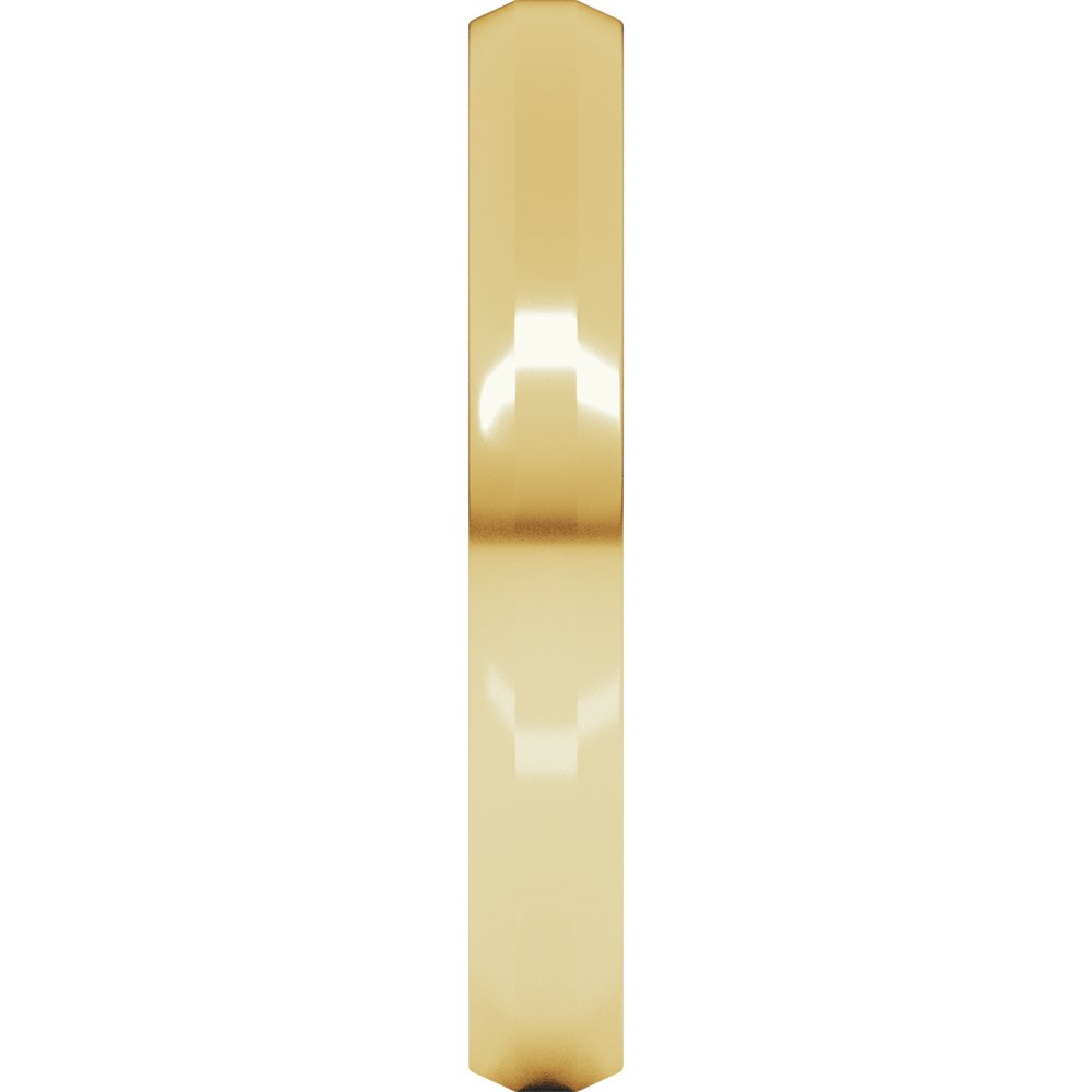 18K Yellow Gold 3 mm Beveled-Edge Flat Band Size 6