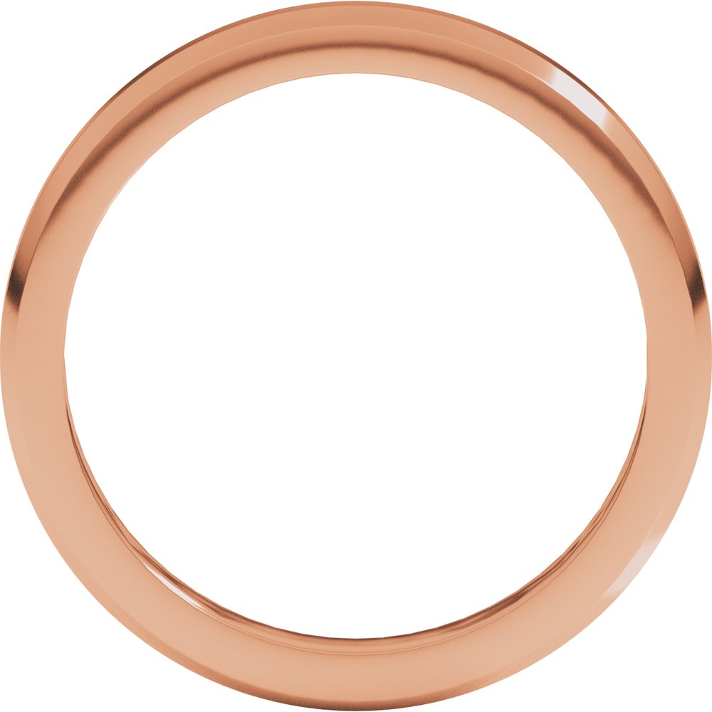 14K Rose 3 mm Beveled-Edge Flat Band Size 5.5