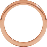 14K Rose 3 mm Beveled-Edge Flat Band Size 5.5