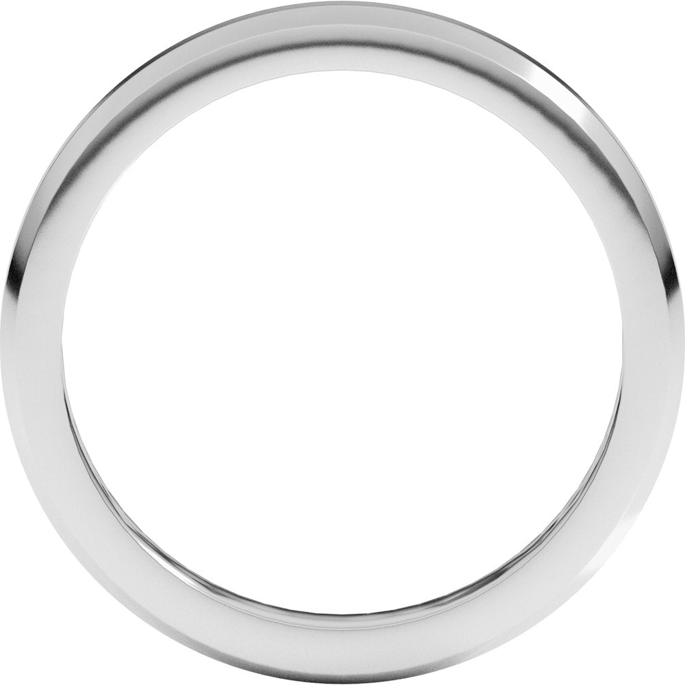 14K X1 White Gold 3 mm Beveled-Edge Flat Band Size 18