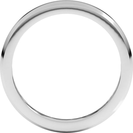 14K X1 White Gold 3 mm Beveled-Edge Flat Band Size 18