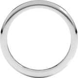 14K White 3 mm Beveled-Edge Flat Band Size 7