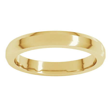 14K Yellow 3 mm Beveled-Edge Flat Band Size 7